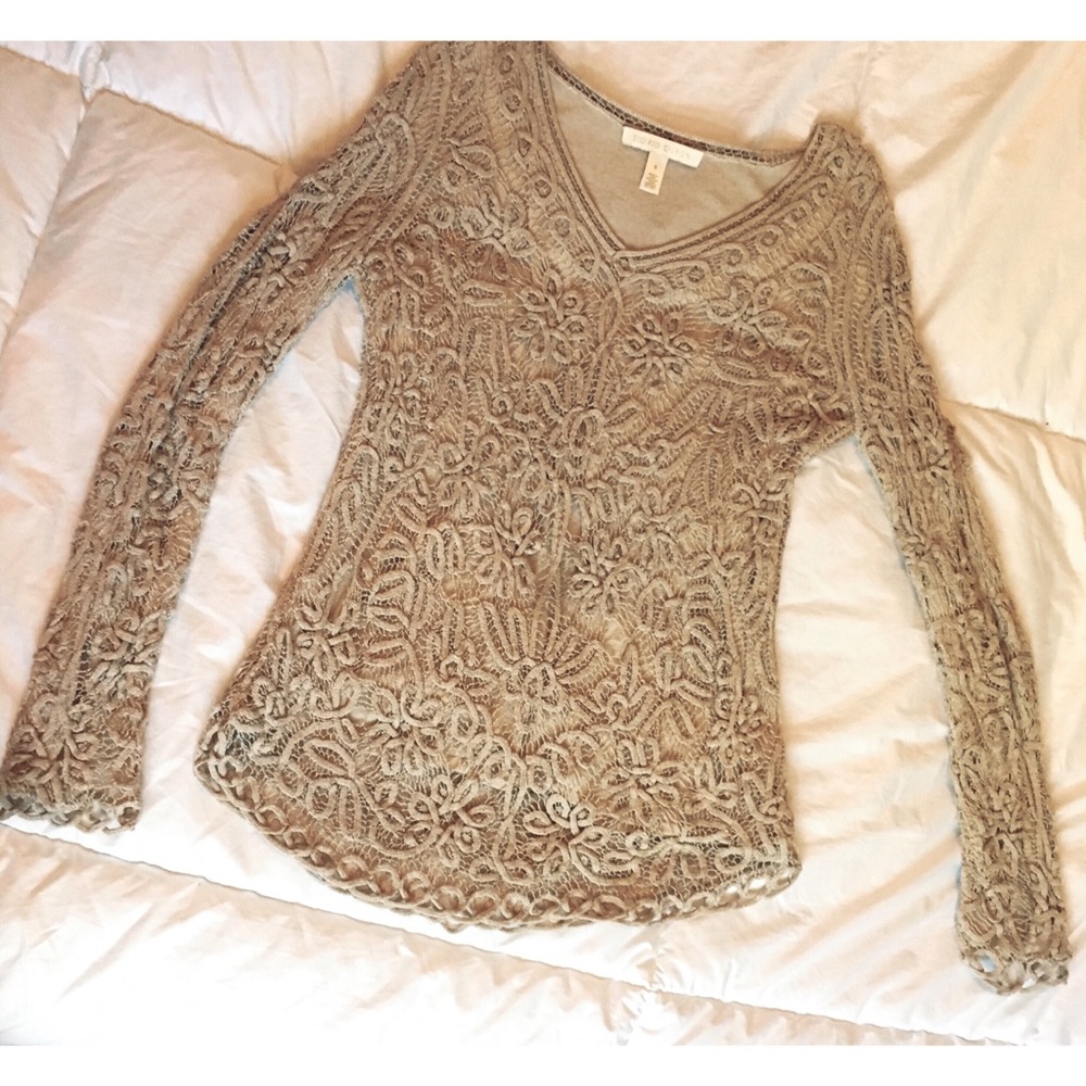 ✨Sigrid Olsen  Hans Knit Silk Golden Top size S ✨